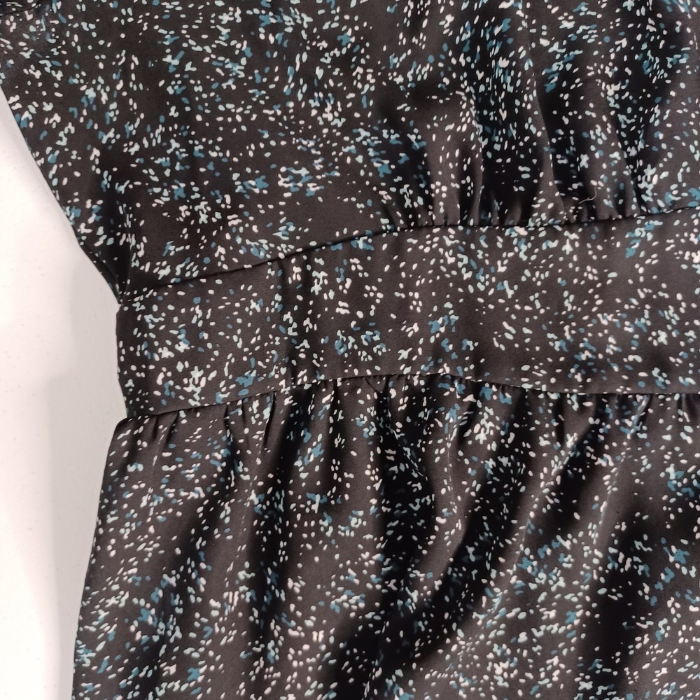 Women's Lane Bryant Black & Blue Floral Cinched Waist Lightweight Tunic Size 16 - Picture 7 of 11